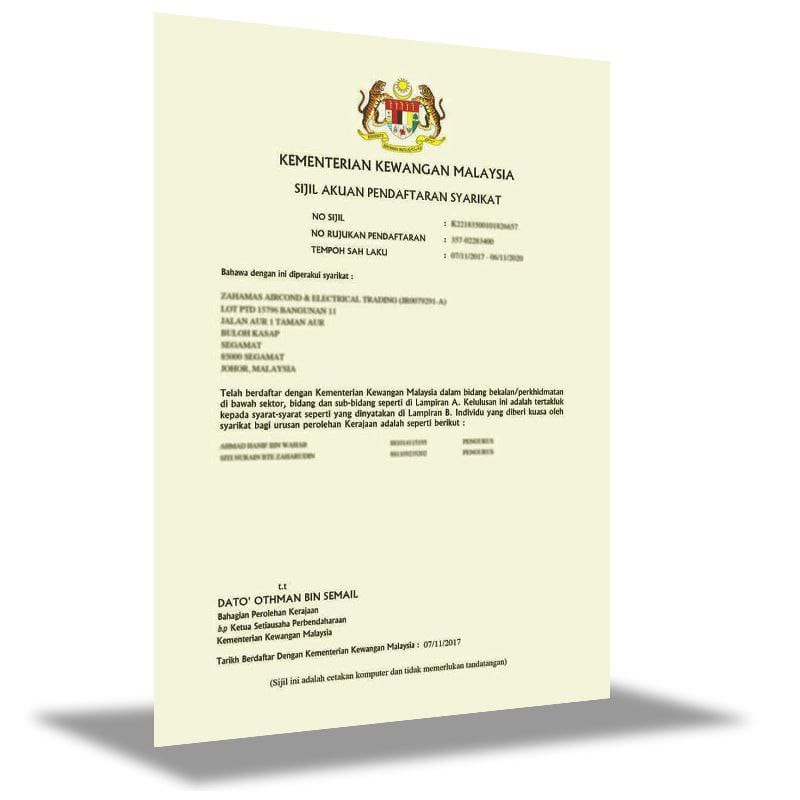 Daftar Status Bumiputera MOF